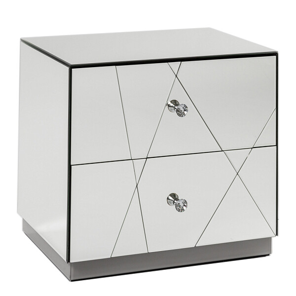 Прикроватная тумбочка с 2 ящиками зеркальная Nightstand - изображение 1