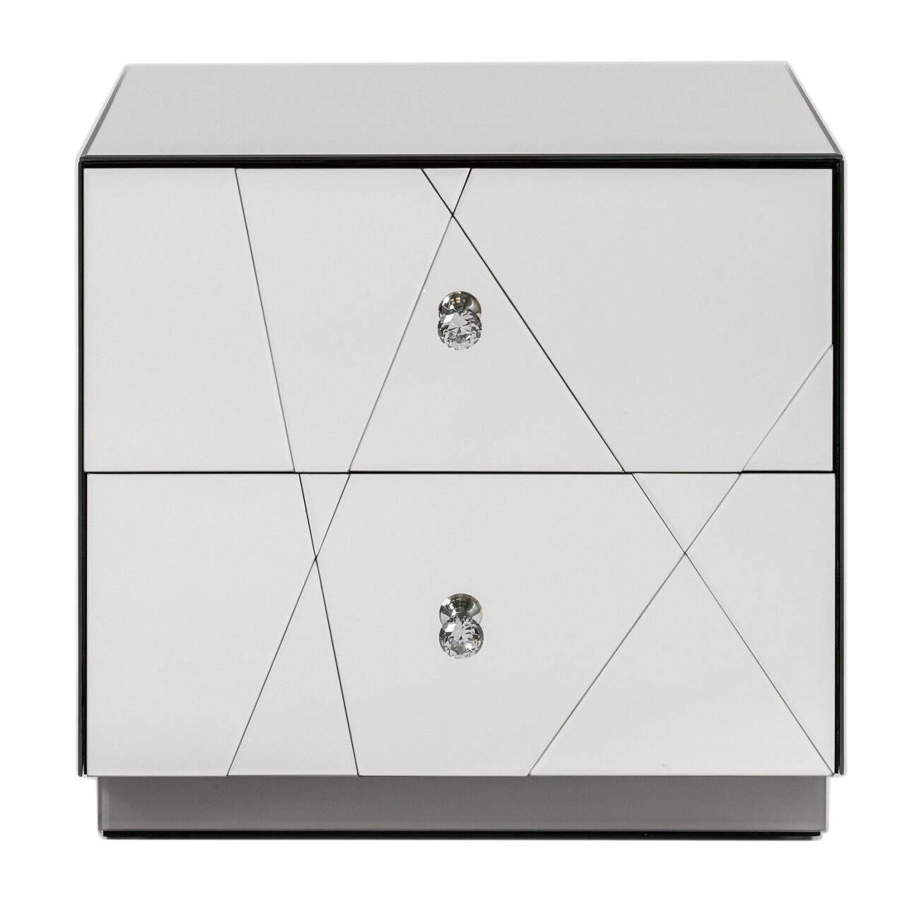 Прикроватная тумбочка с 2 ящиками зеркальная Nightstand - изображение 3