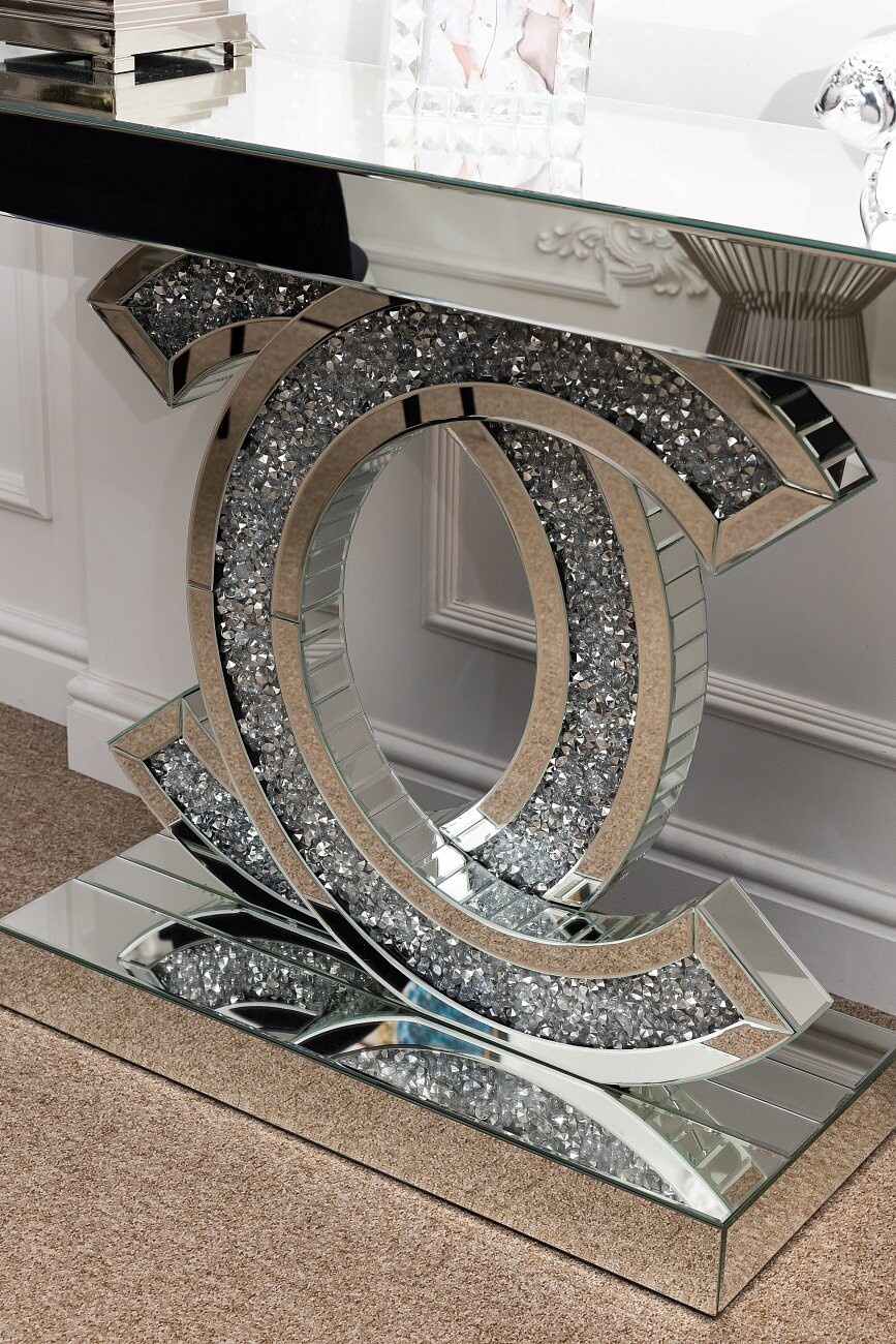 Консоль зеркальная с кристаллами прямоугольная Chanel - изображение 5