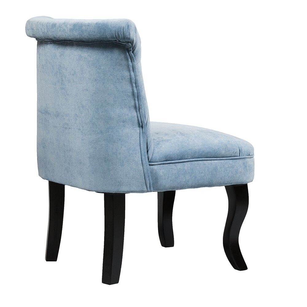 Кресло мягкое с деревянными ножками голубое Dawson - изображение 4