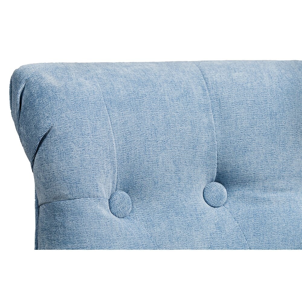 Кресло мягкое с деревянными ножками голубое Dawson - изображение 5