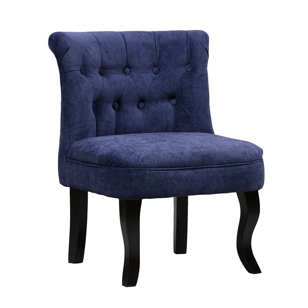 Кресло мягкое с деревянными ножками синее Dawson - изображение 2