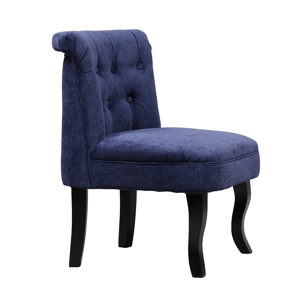 Кресло мягкое с деревянными ножками синее Dawson - изображение 3