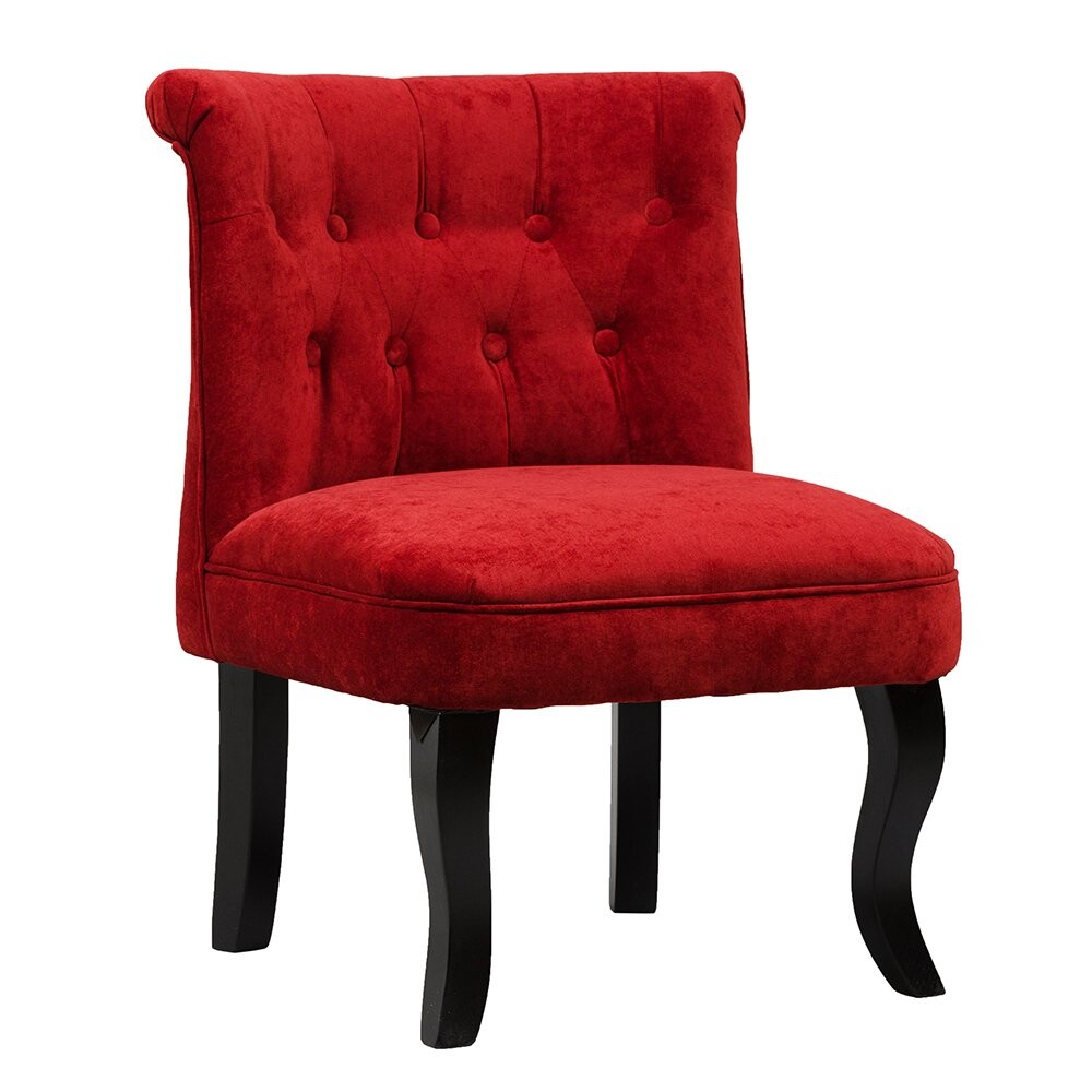 Кресло мягкое с деревянными ножками красное Dawson - изображение 2