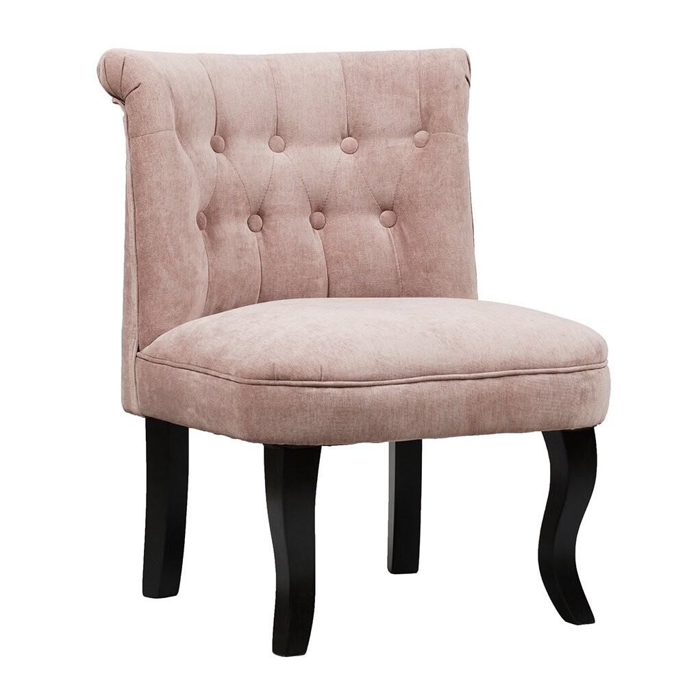 Кресло мягкое с деревянными ножками розово-серое Dawson - изображение 2