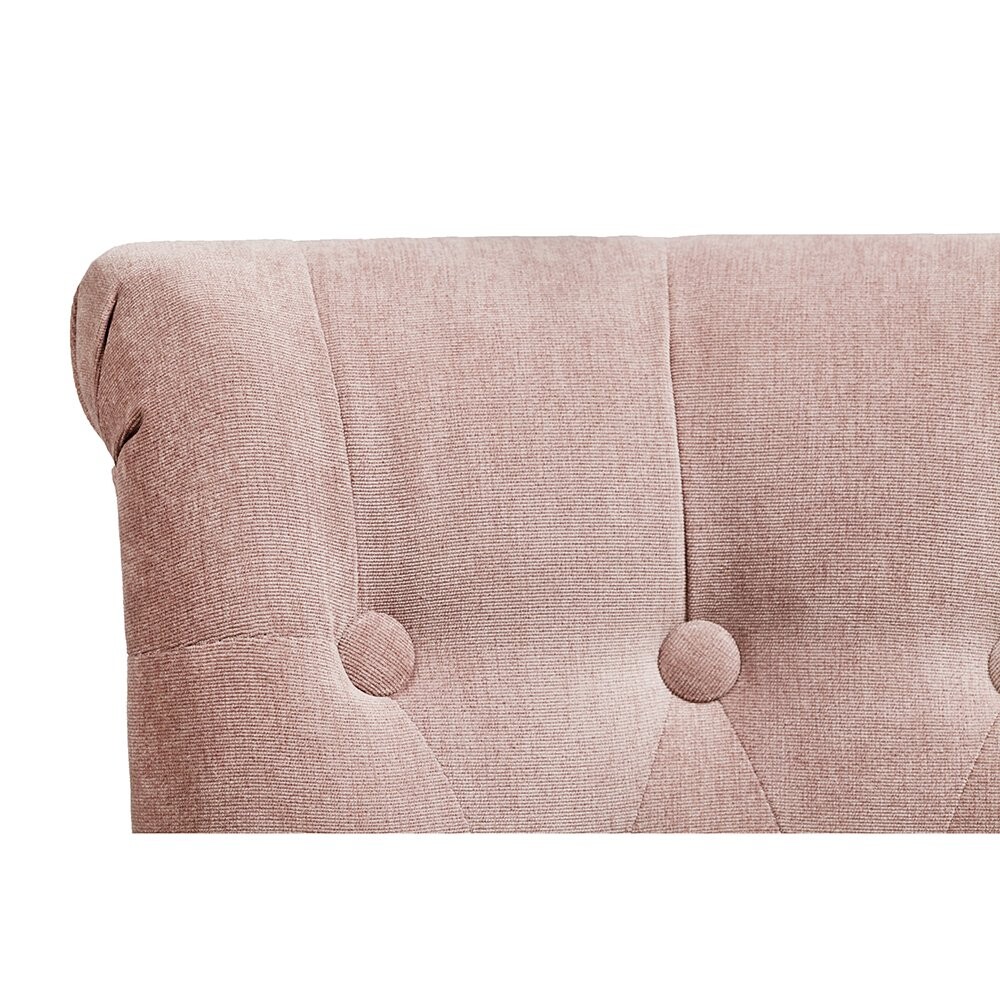 Кресло мягкое с деревянными ножками розово-серое Dawson - изображение 5