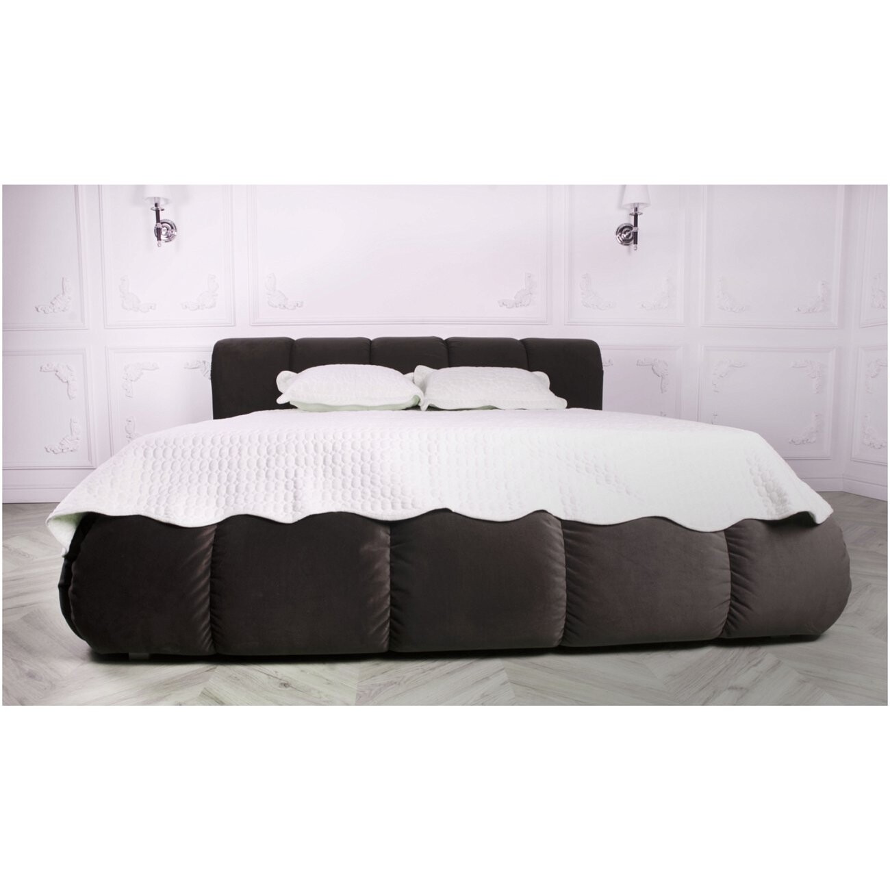 Кровать двуспальная 160х200 коричневая Mobili - изображение 4