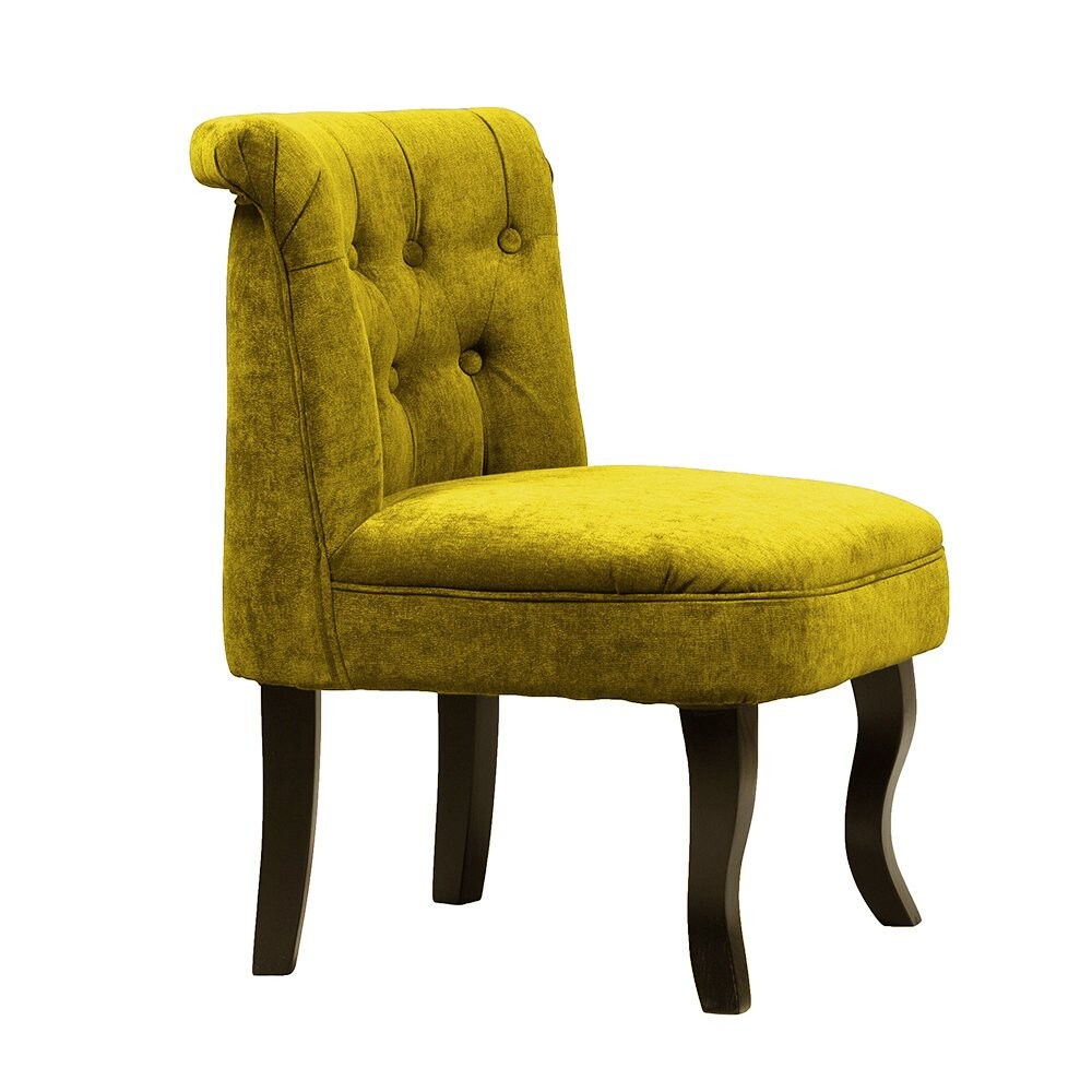 Кресло мягкое с деревянными ножками желтое Dawson - изображение 2