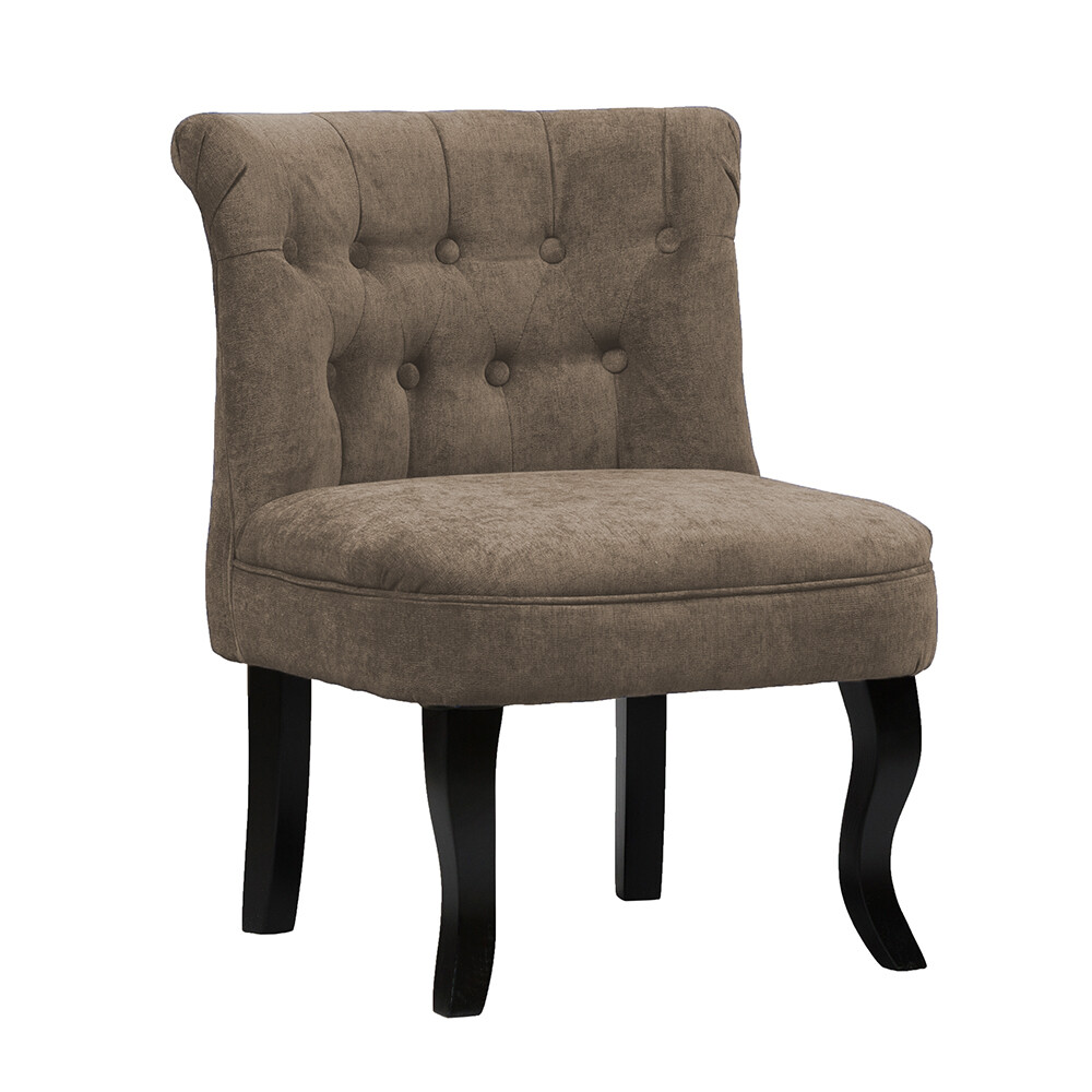 Кресло маленькое серо-коричневое со стяжкой Dawson
