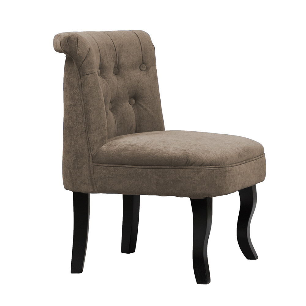 Кресло маленькое серо-коричневое со стяжкой Dawson