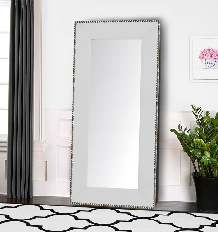 Зеркало напольное в полный рост белое с гвоздиками - изображение 2