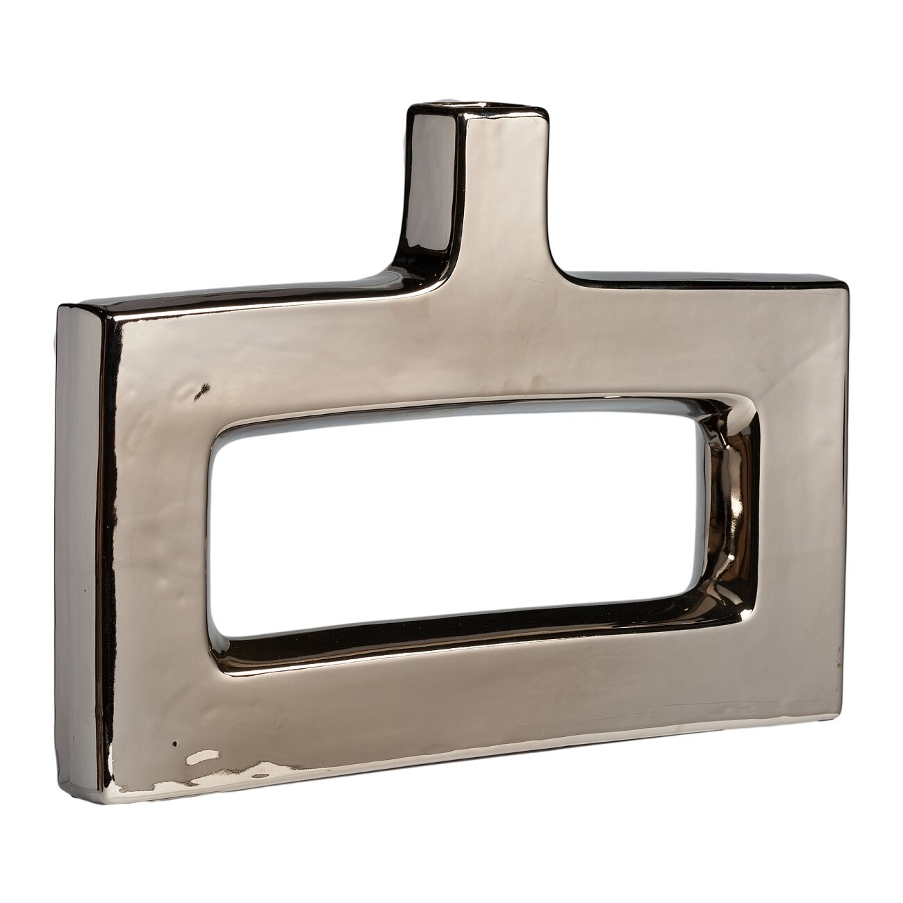 Ваза керамическая темное серебро горизонтальная Mahogany - изображение 2