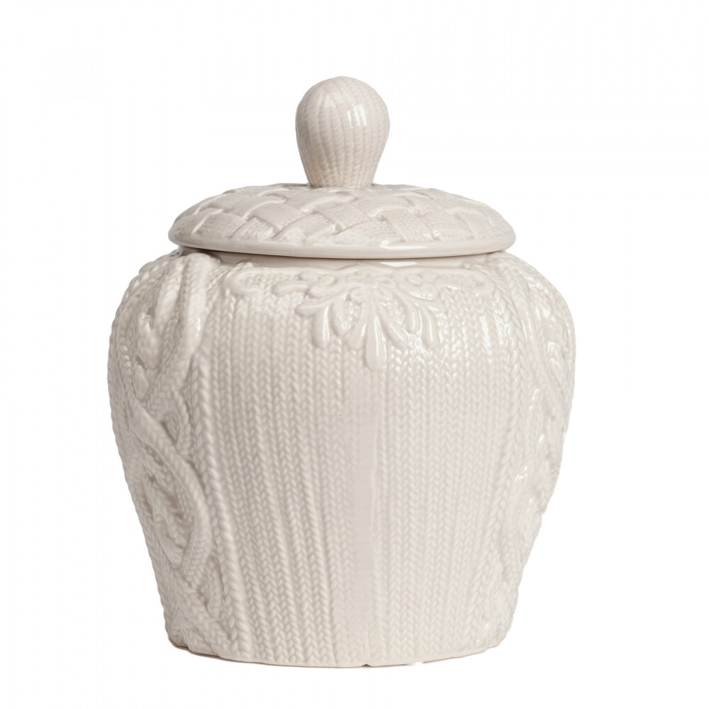 Декоративная ваза с крышкой Lindley для хранения продуктов Большая Серая