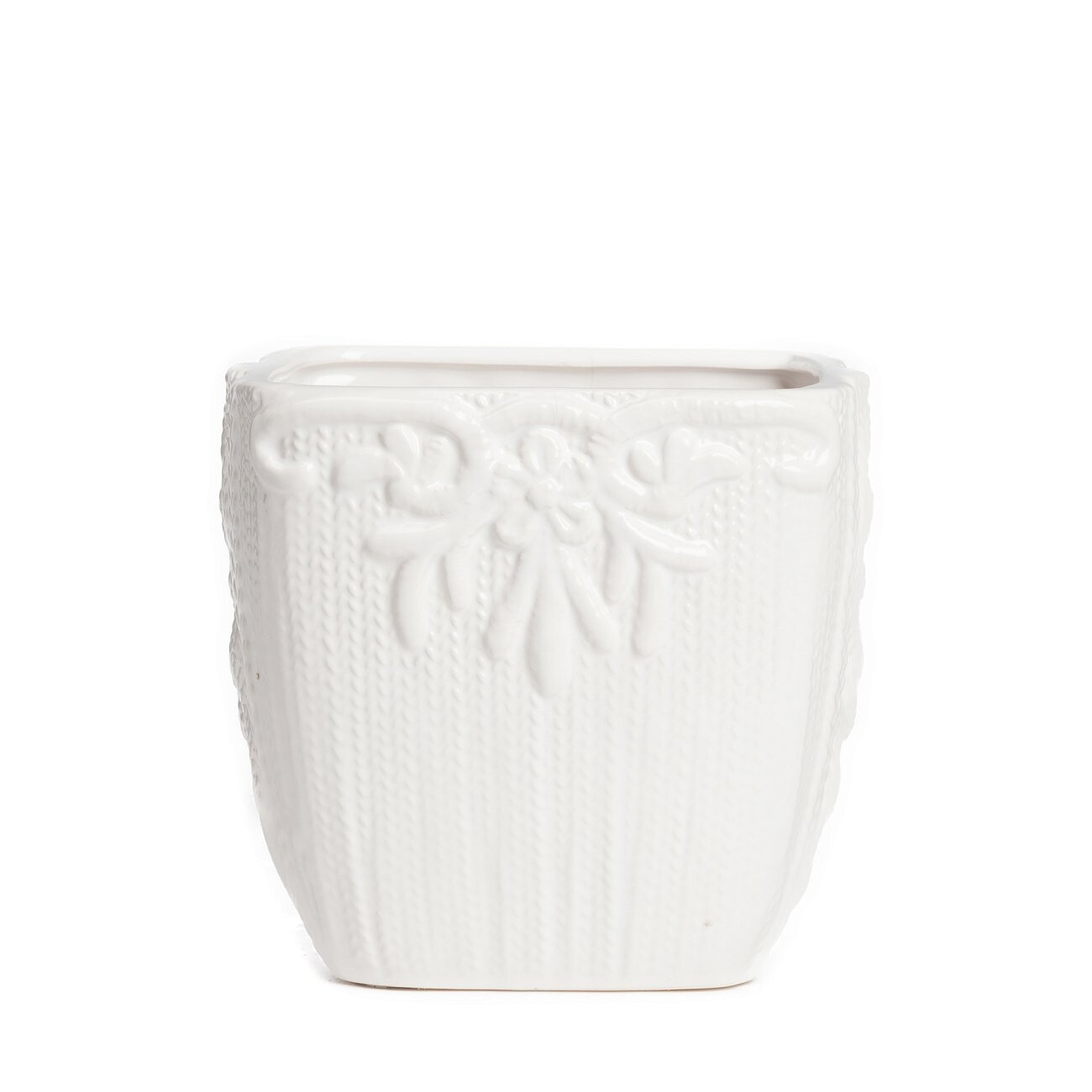 Кашпо белое большое 15 см Lindley - изображение 2