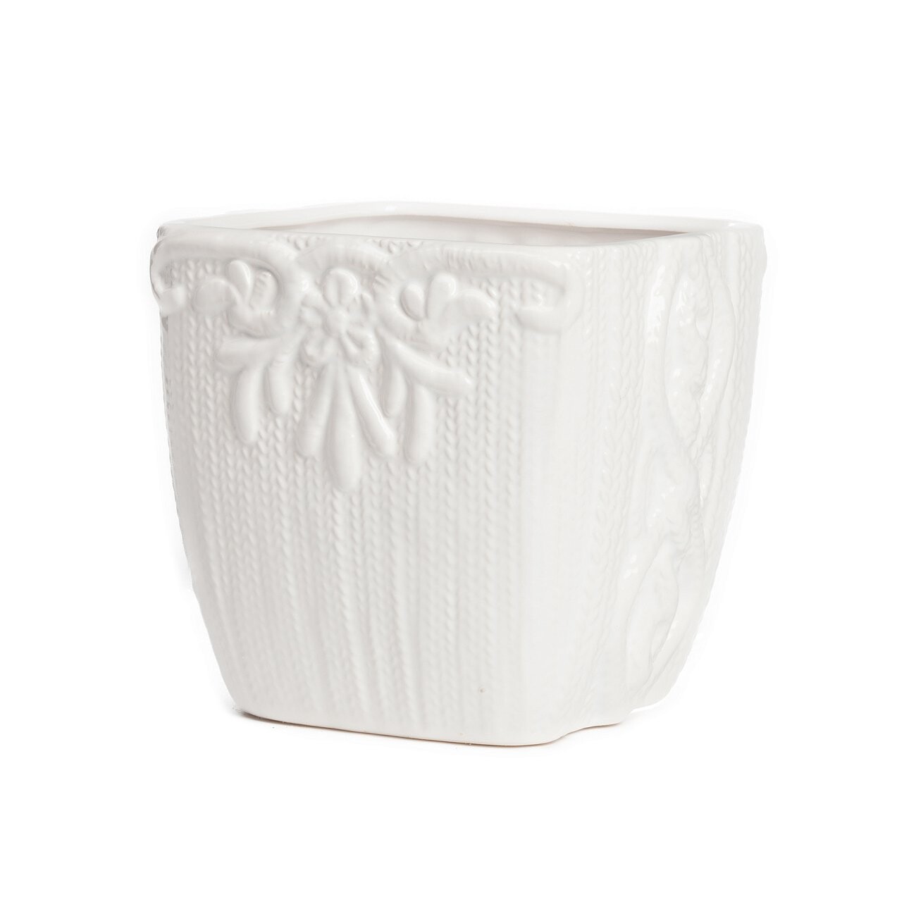 Кашпо белое большое 15 см Lindley - изображение 4