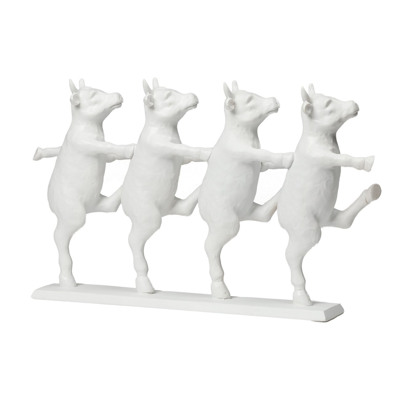 Статуэтка декоративная 39,5х23 см белая "Коровы танцующие" - изображение 2