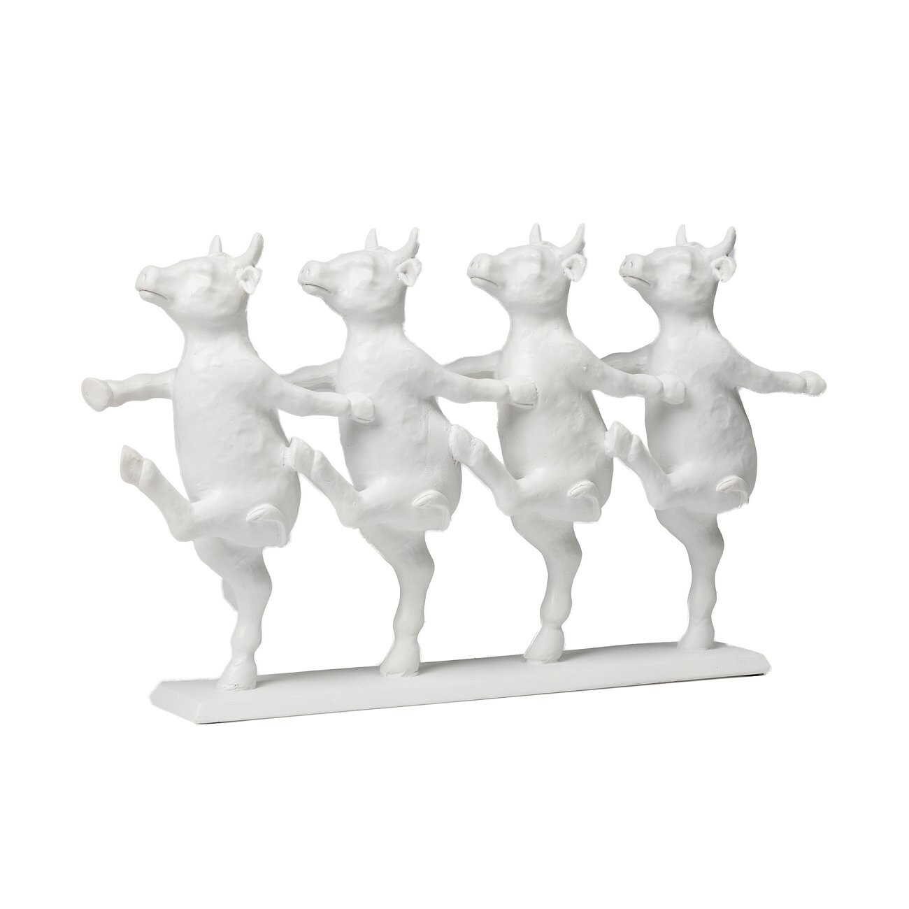Статуэтка декоративная 39,5х23 см белая "Коровы танцующие" - изображение 3