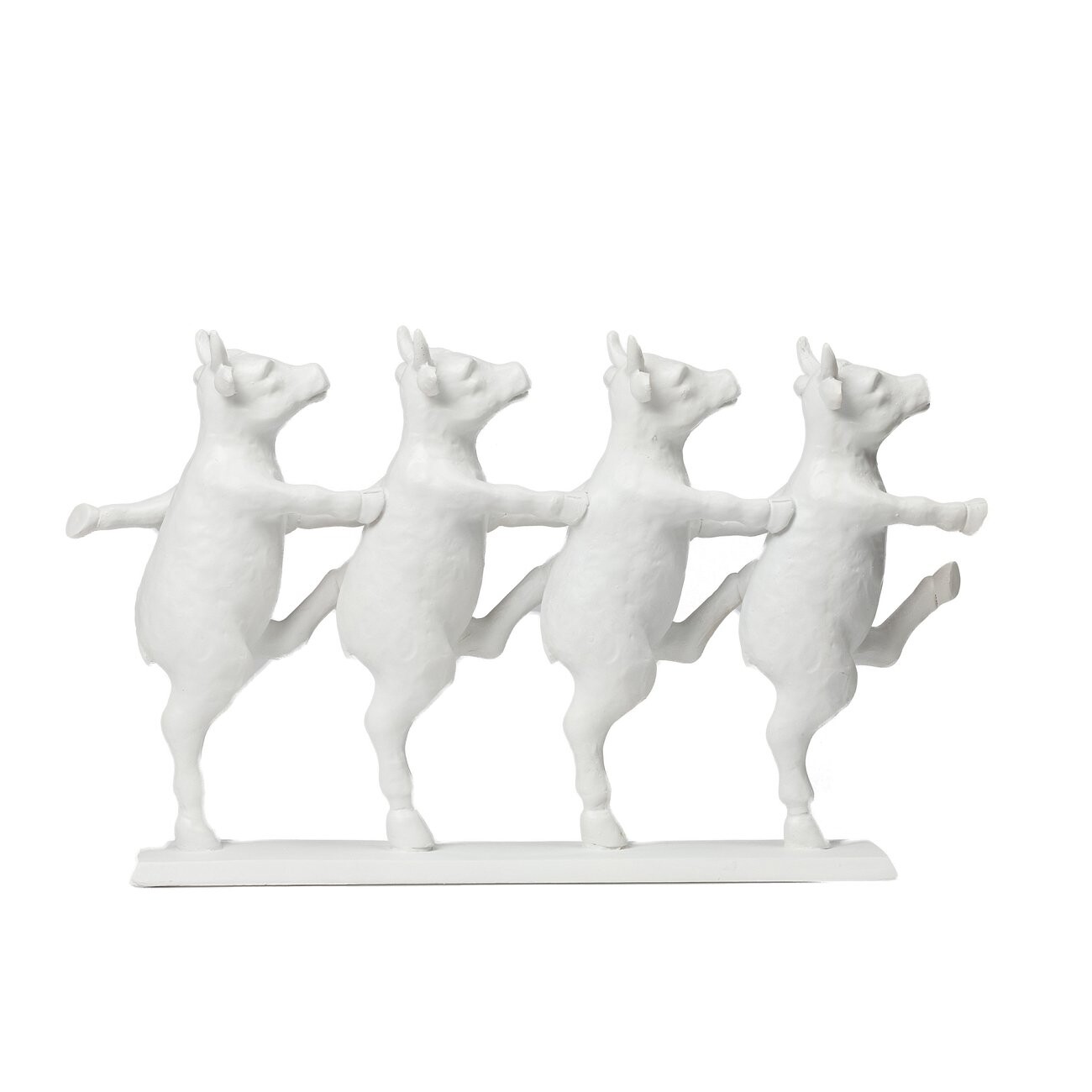 Статуэтка декоративная 39,5х23 см белая "Коровы танцующие" - изображение 4