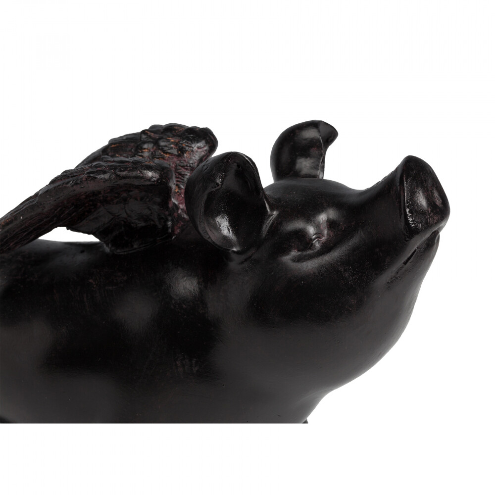 Статуэтка декоративная 23х17 см черная "Поросенок с крылышками Rechioni"