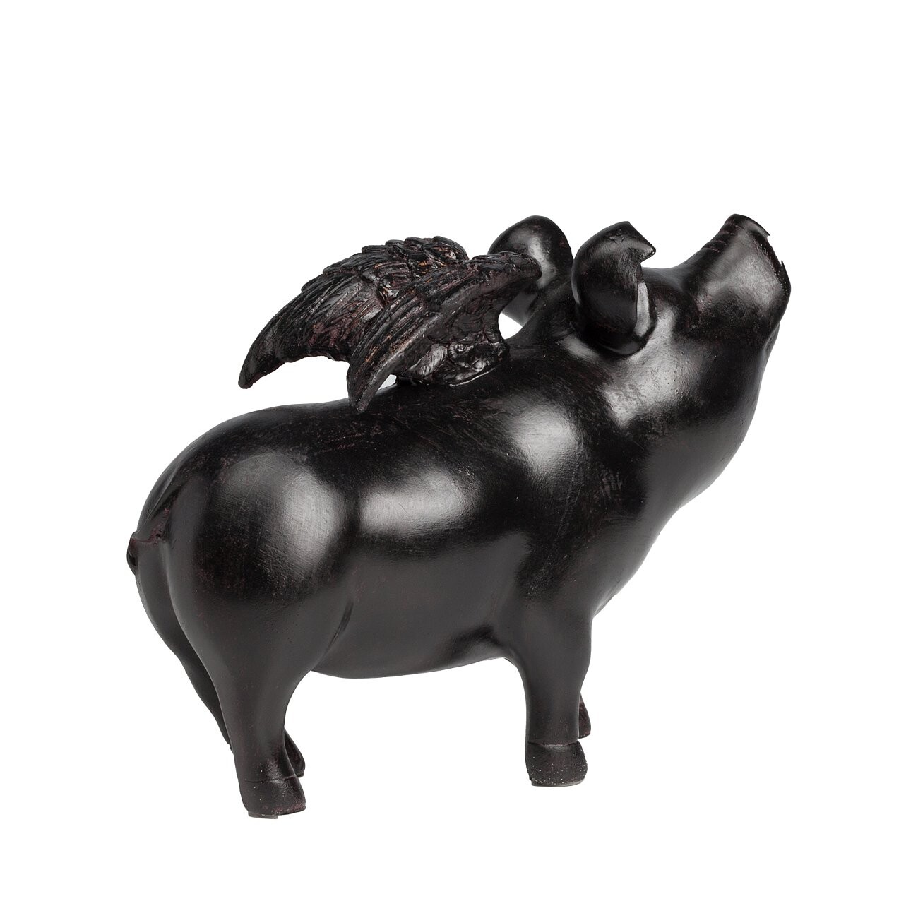 Статуэтка декоративная 23х17 см черная "Поросенок с крылышками Rechioni" - изображение 3