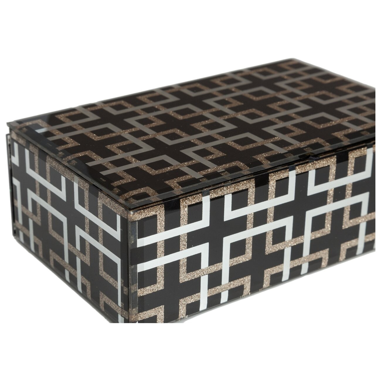 Черная шкатулка (коробка) стеклянная Abbe Большая - изображение 2