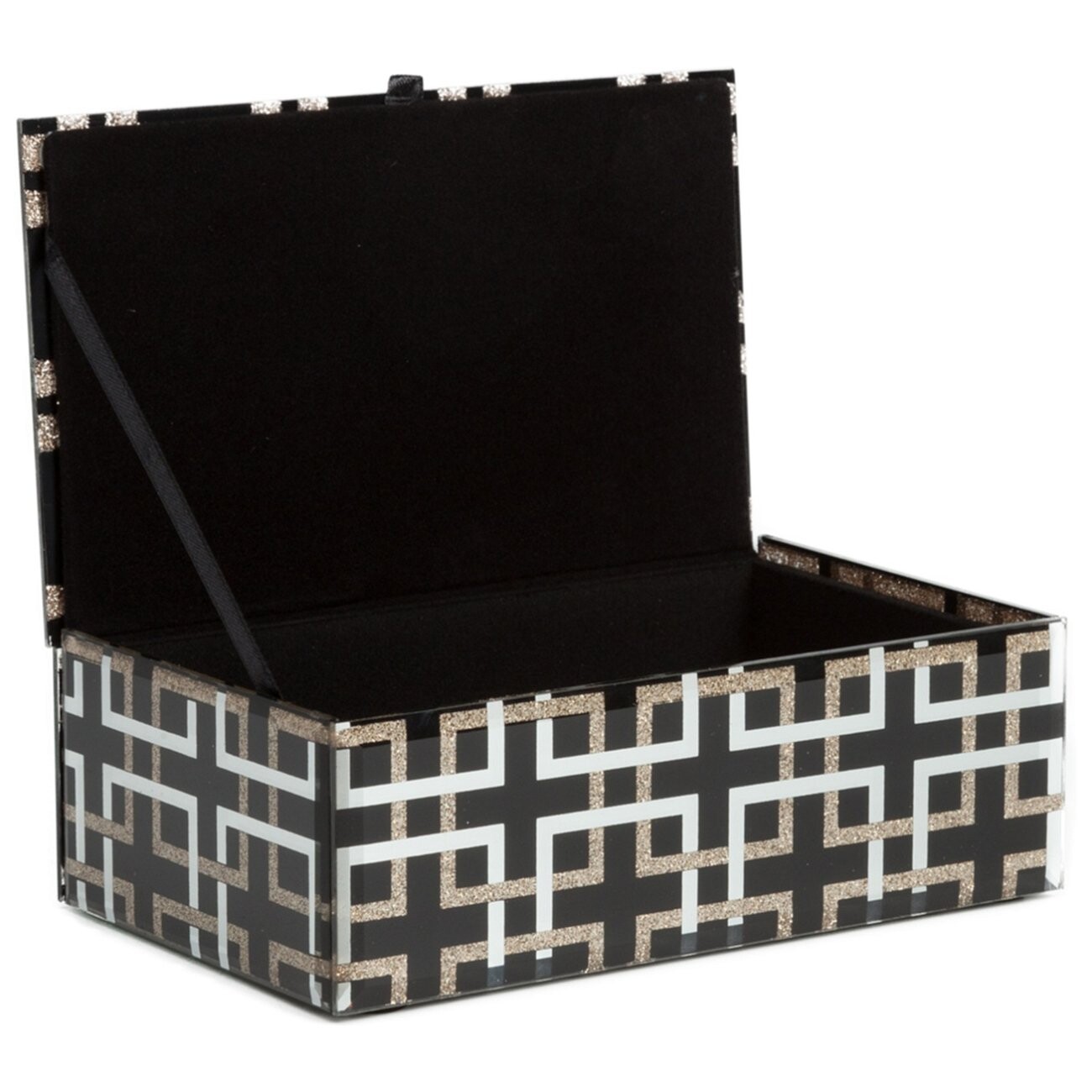 Черная шкатулка (коробка) стеклянная Abbe Большая - изображение 3