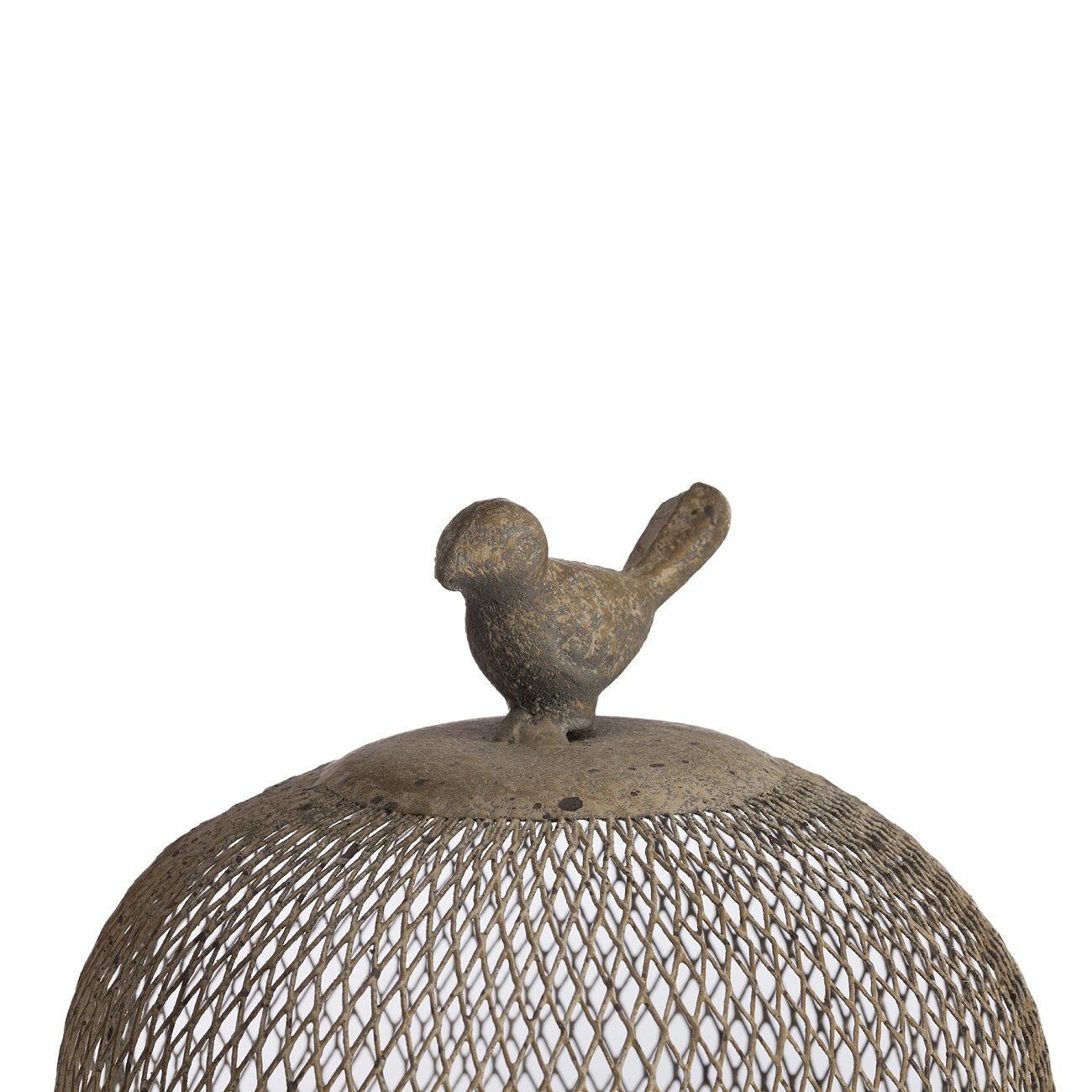 Подсвечник-клетка металлический коричневый с птицей 33 см Bennett - изображение 2