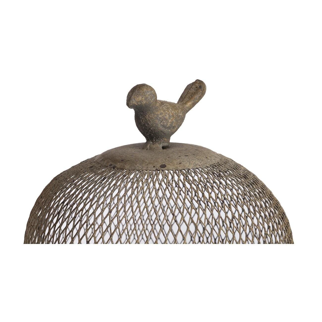 Подсвечник-клетка металлический коричневый с птицей 25,8 см Bennett - изображение 2