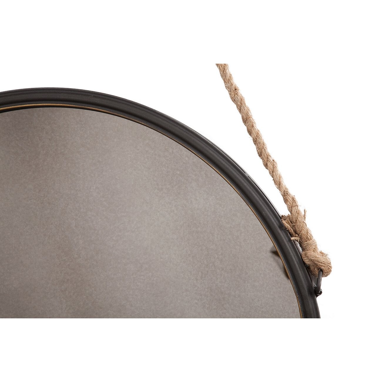 Зеркало на ремне круглое металлическое большое диаметр 75 см Iron and Rope Round - изображение 3