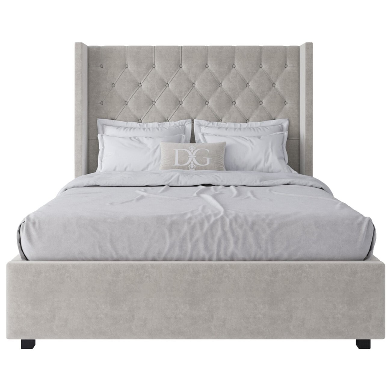 Кровать подростковая 140х200 молочная с каретной стяжкой без гвоздиков Wing-2 - изображение 2