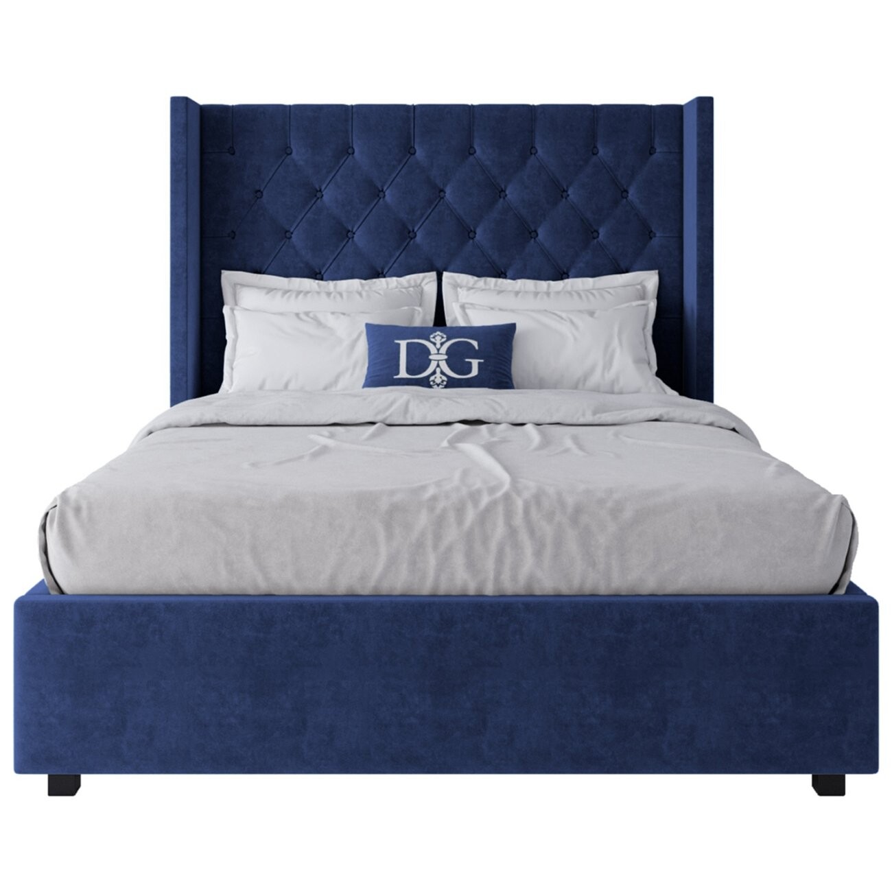 Кровать полутораспальная Wing-2 140х200 синяя - изображение 2