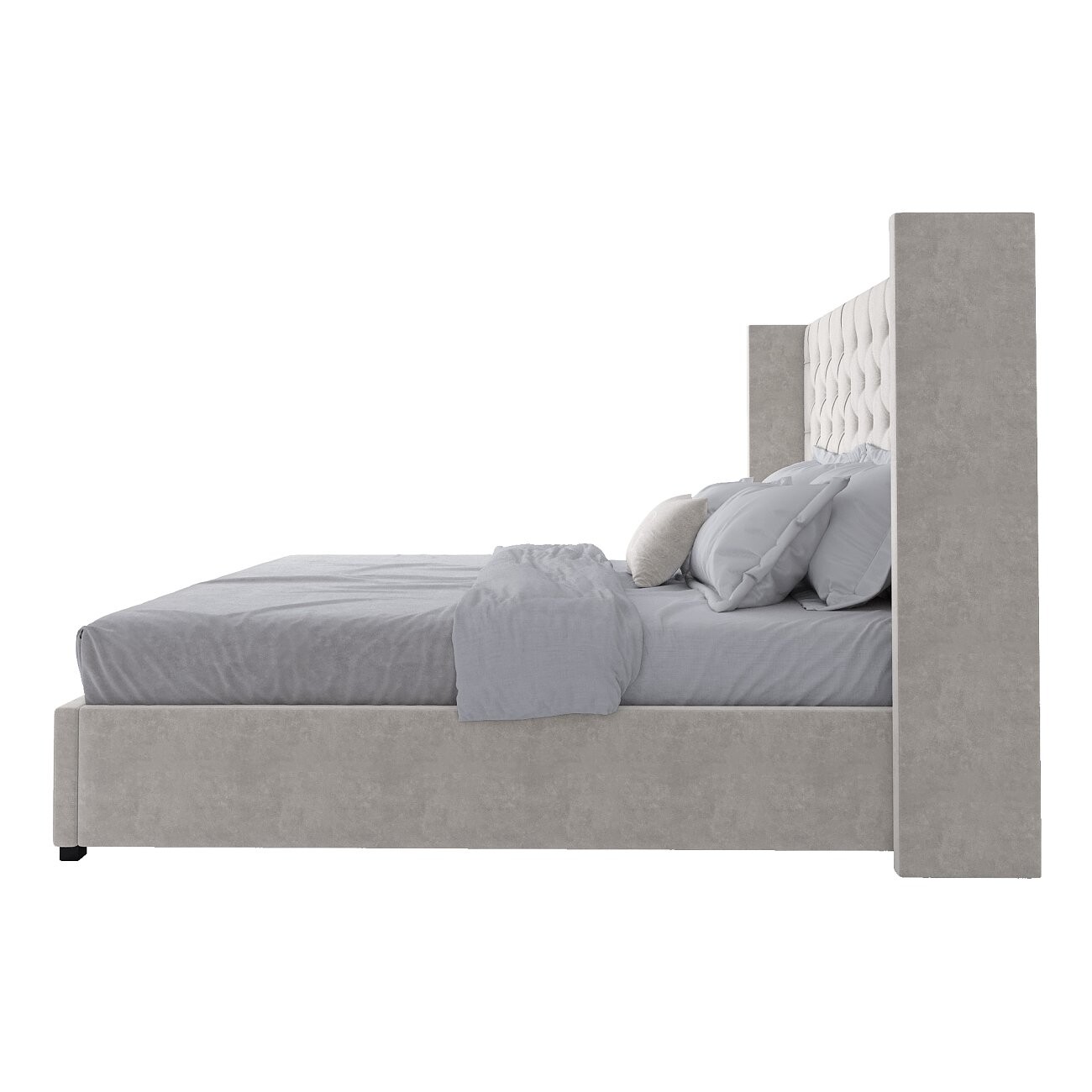 Кровать белая 200х200 молочная без гвоздиков Wing-2 - изображение 3