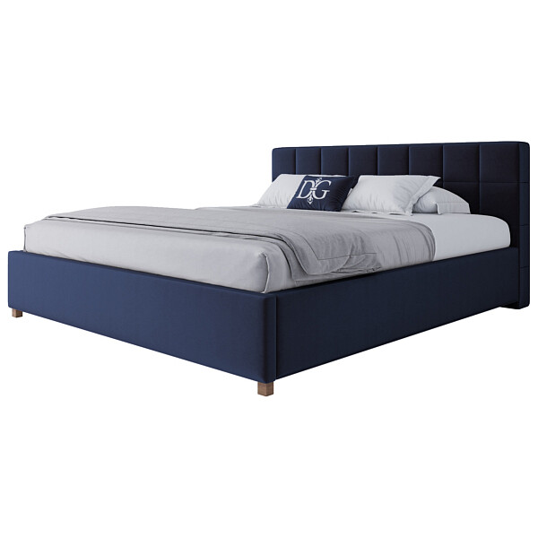 Кровать двуспальная 180х200 синяя Wales - изображение 1