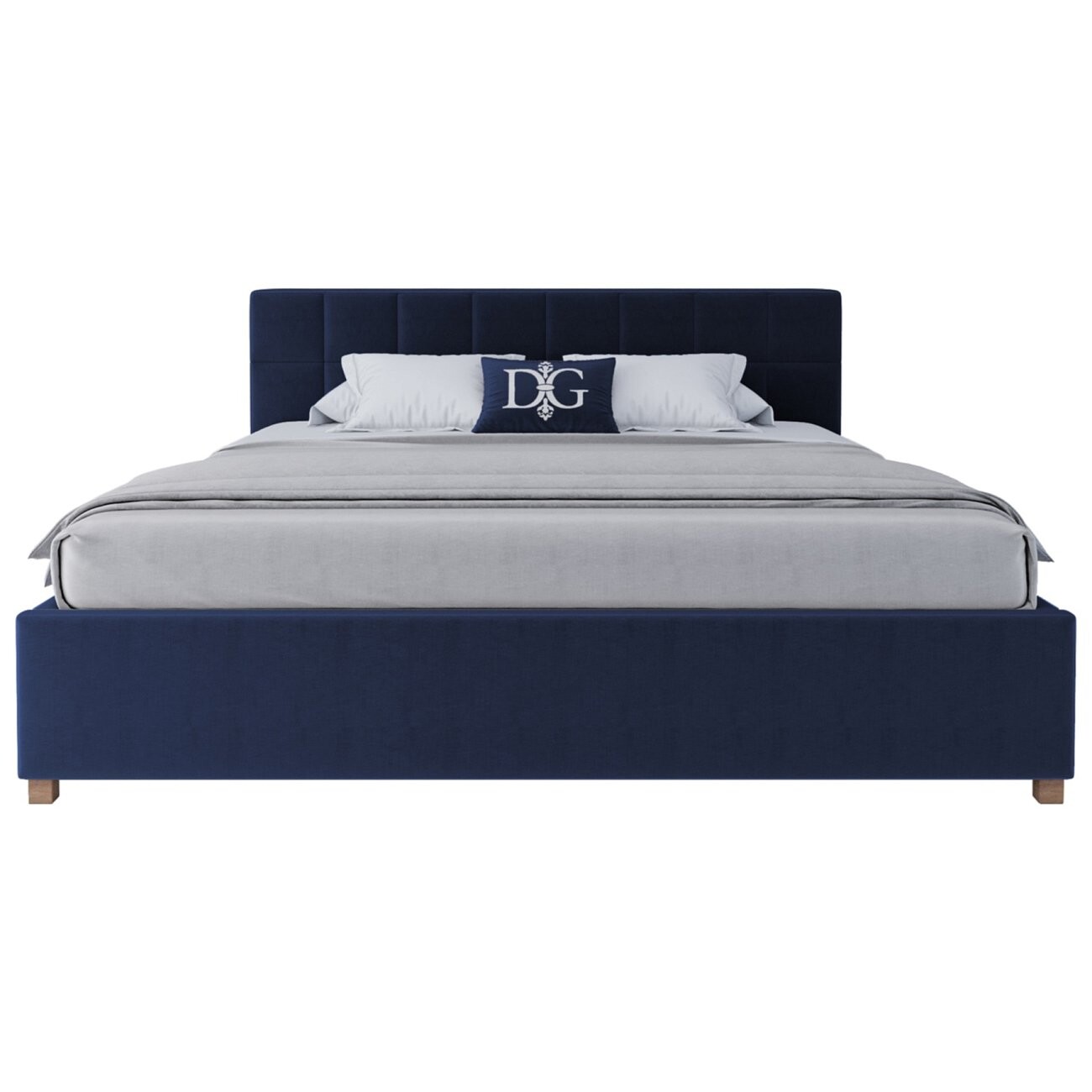 Кровать двуспальная 180х200 синяя Wales - изображение 2