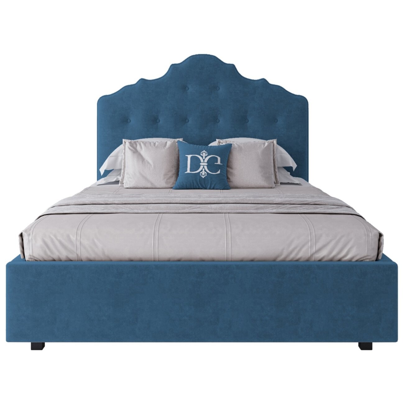 Кровать подростковая из велюра 140х200 морская волна Palace - изображение 2