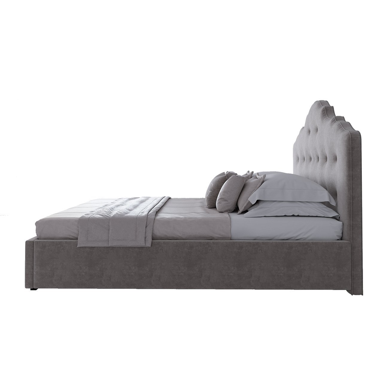 Кровать двуспальная 160х200 коричнево-серая Palace - изображение 3