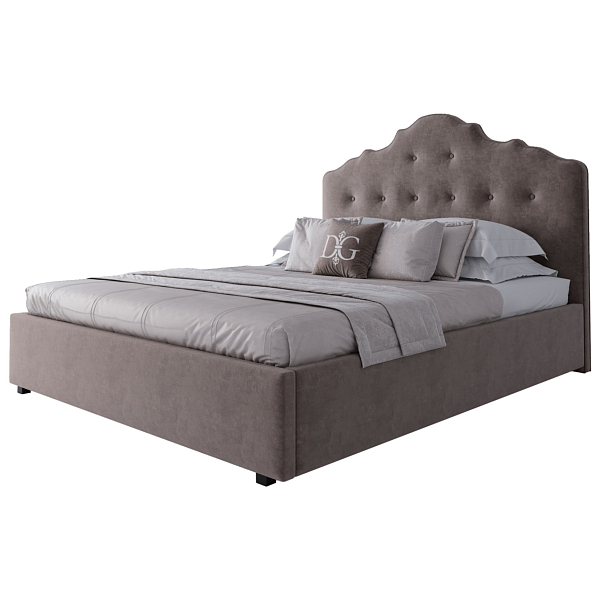 Кровать двуспальная 160х200 серо-коричневая Palace - изображение 1