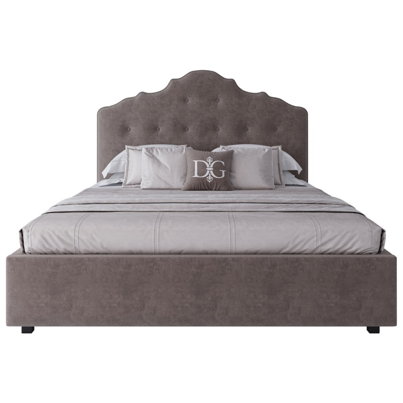 Кровать двуспальная 160х200 серо-коричневая Palace - изображение 2
