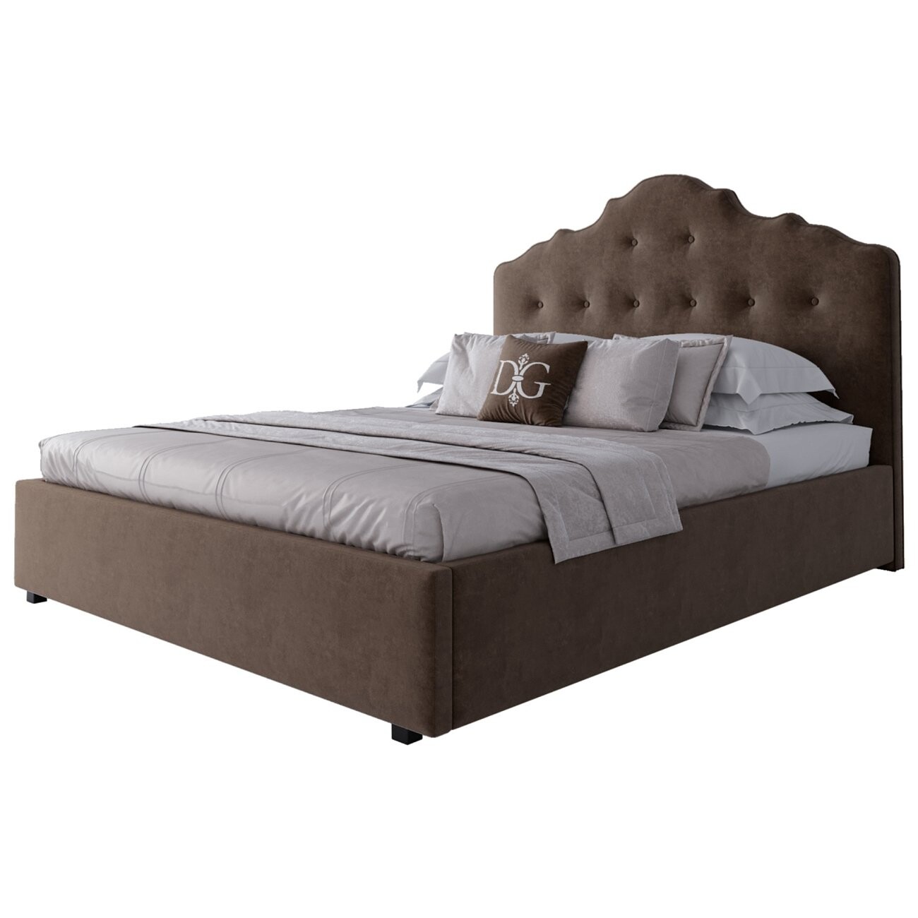 Кровать двуспальная 160х200 см коричневая Palace - купить за 42180 руб ...