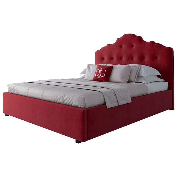 Кровать двуспальная Palace 160х200 бордовая - изображение 1