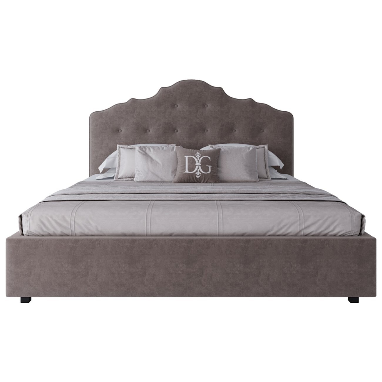 Кровать двуспальная 180х200 серо-коричневая Palace - изображение 2