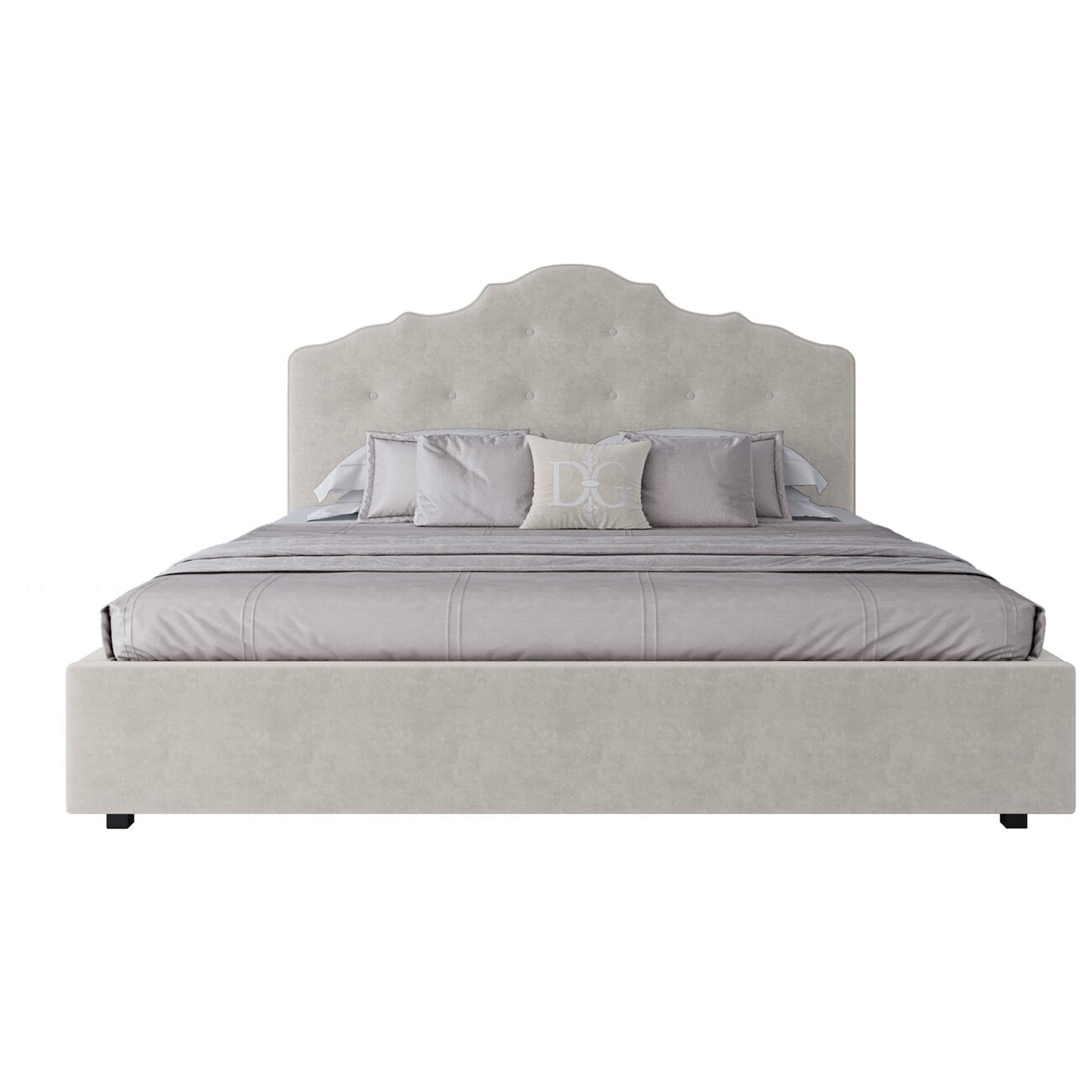 Кровать евро с мягким изголовьем 200х200 молочная Palace - изображение 2