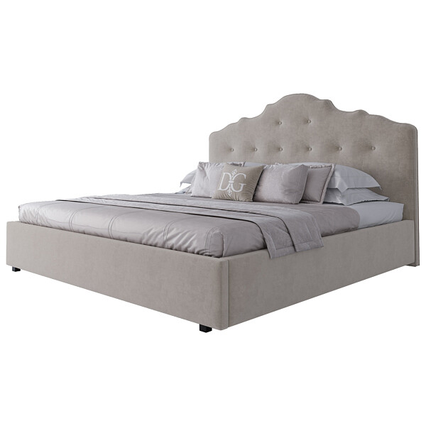 Кровать евро 200х200 светло-бежевая Palace - изображение 1