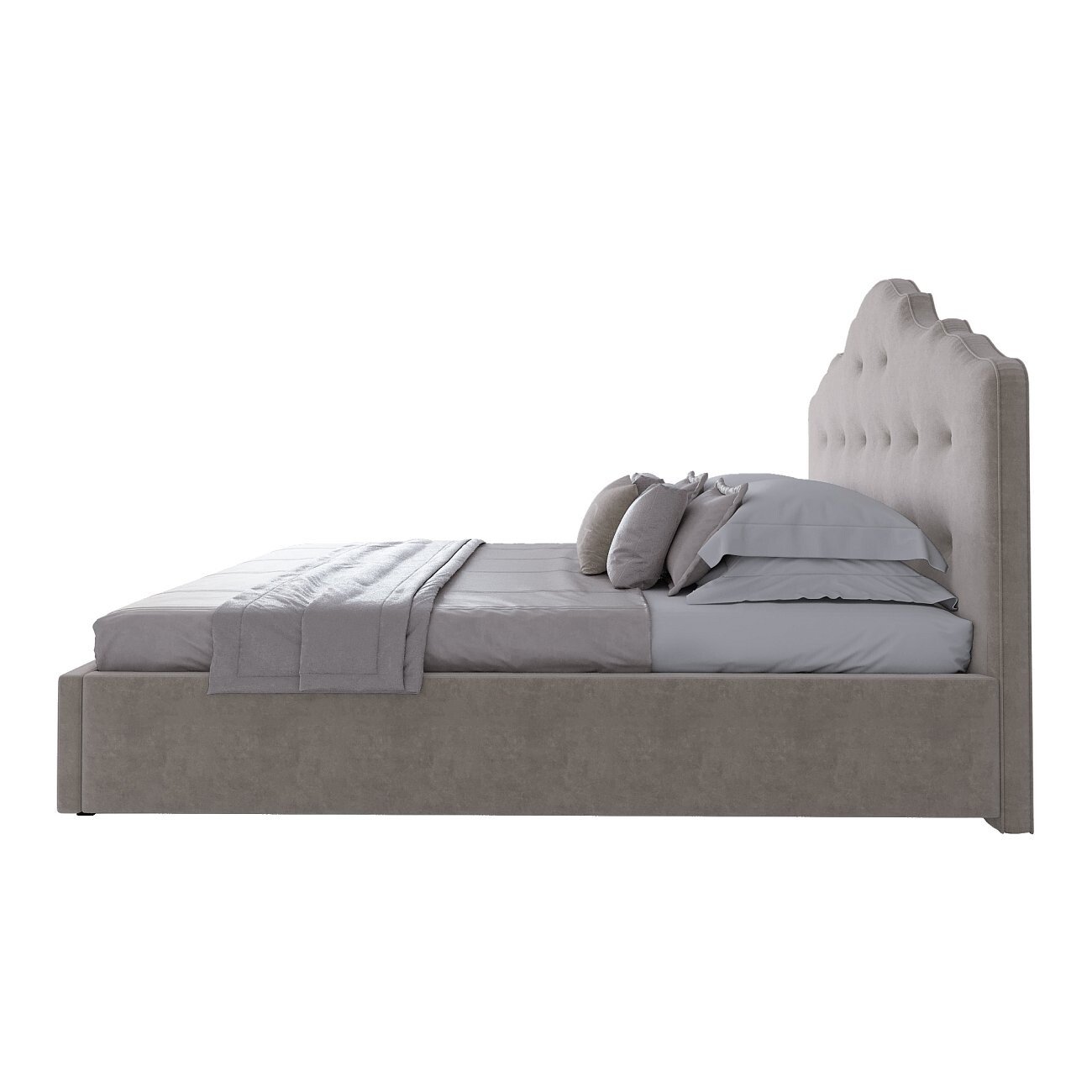 Кровать евро 200х200 светло-бежевая Palace - изображение 3