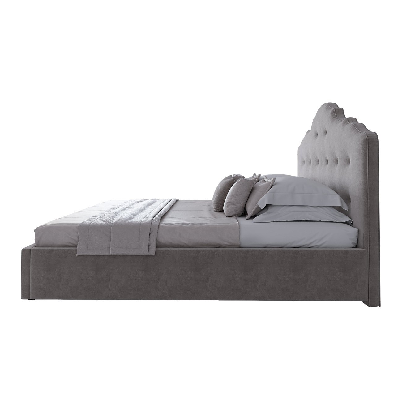 Кровать большая 200х200 Palace серая - изображение 3
