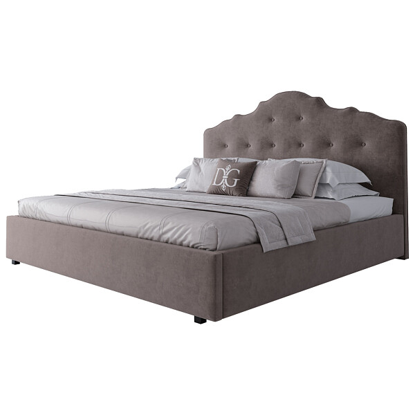 Кровать евро 200х200 серо-коричневая Palace - изображение 1