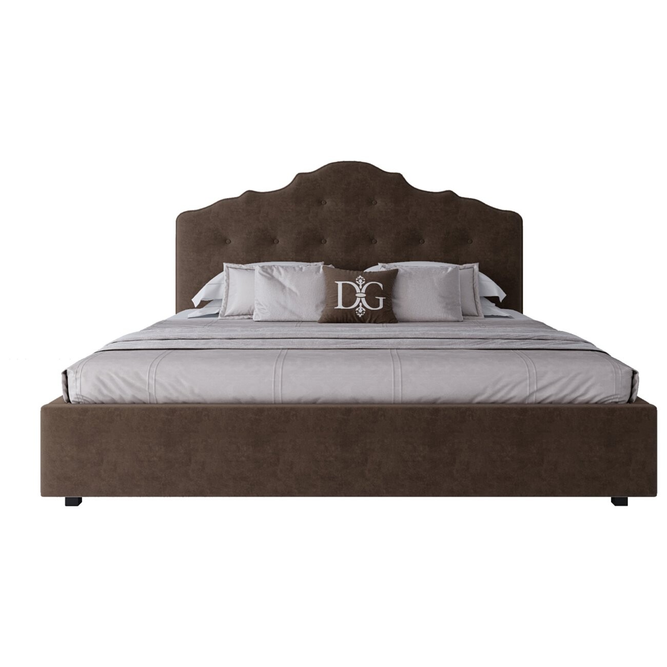 Кровать евро с мягким изголовьем 200х200 коричневая Palace - изображение 2