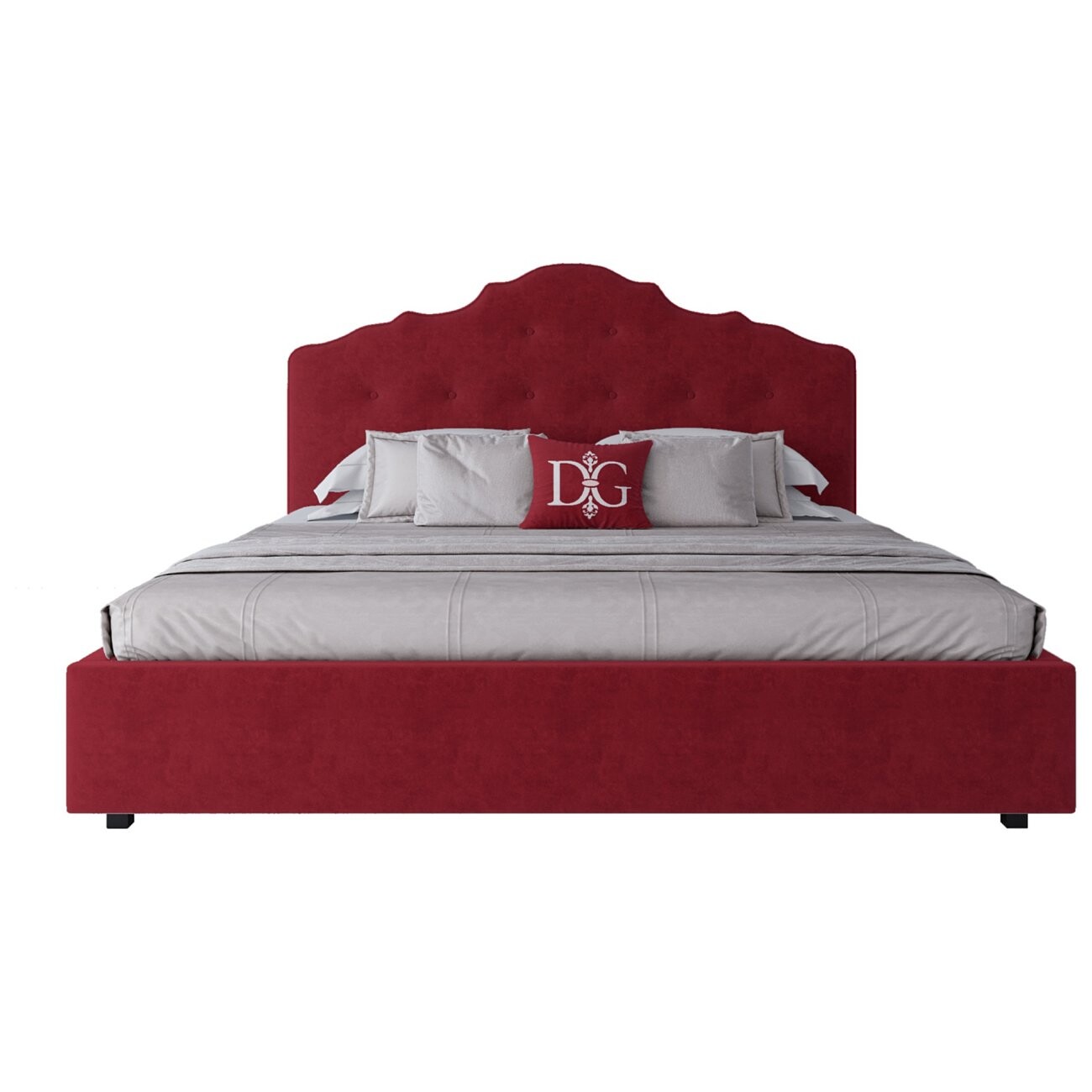 Кровать евро с мягким изголовьем 200х200 красная Palace - изображение 2