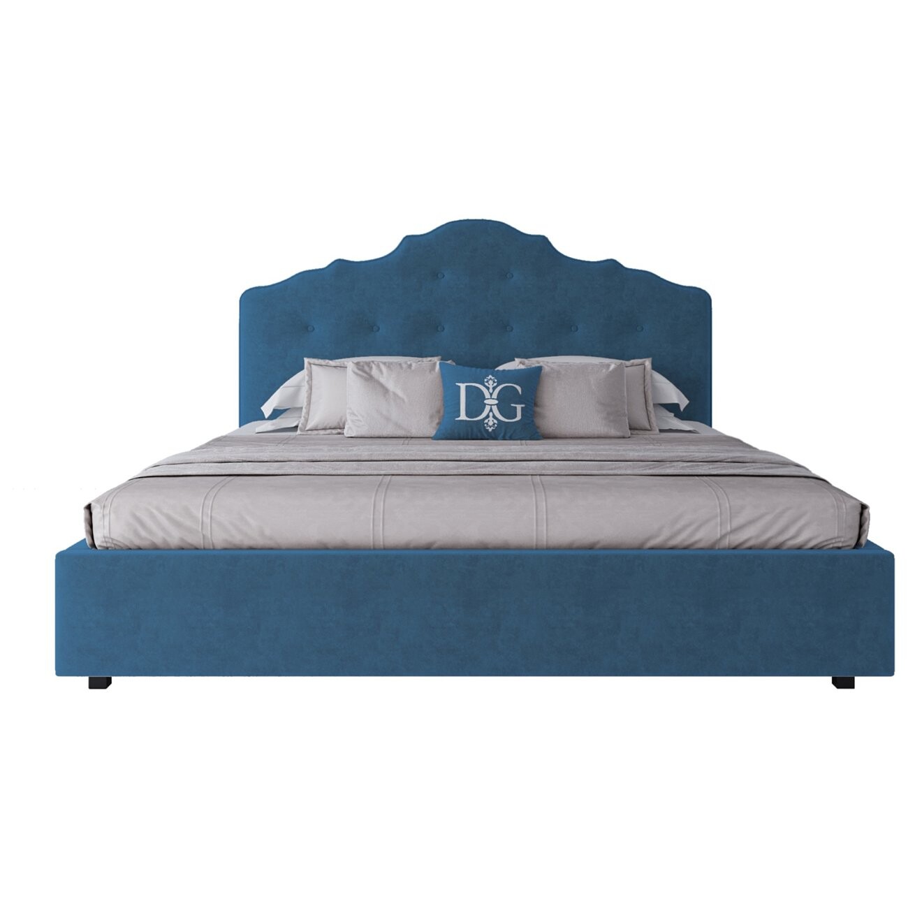 Кровать евро с мягким изголовьем 200х200 морская волна Palace - изображение 2