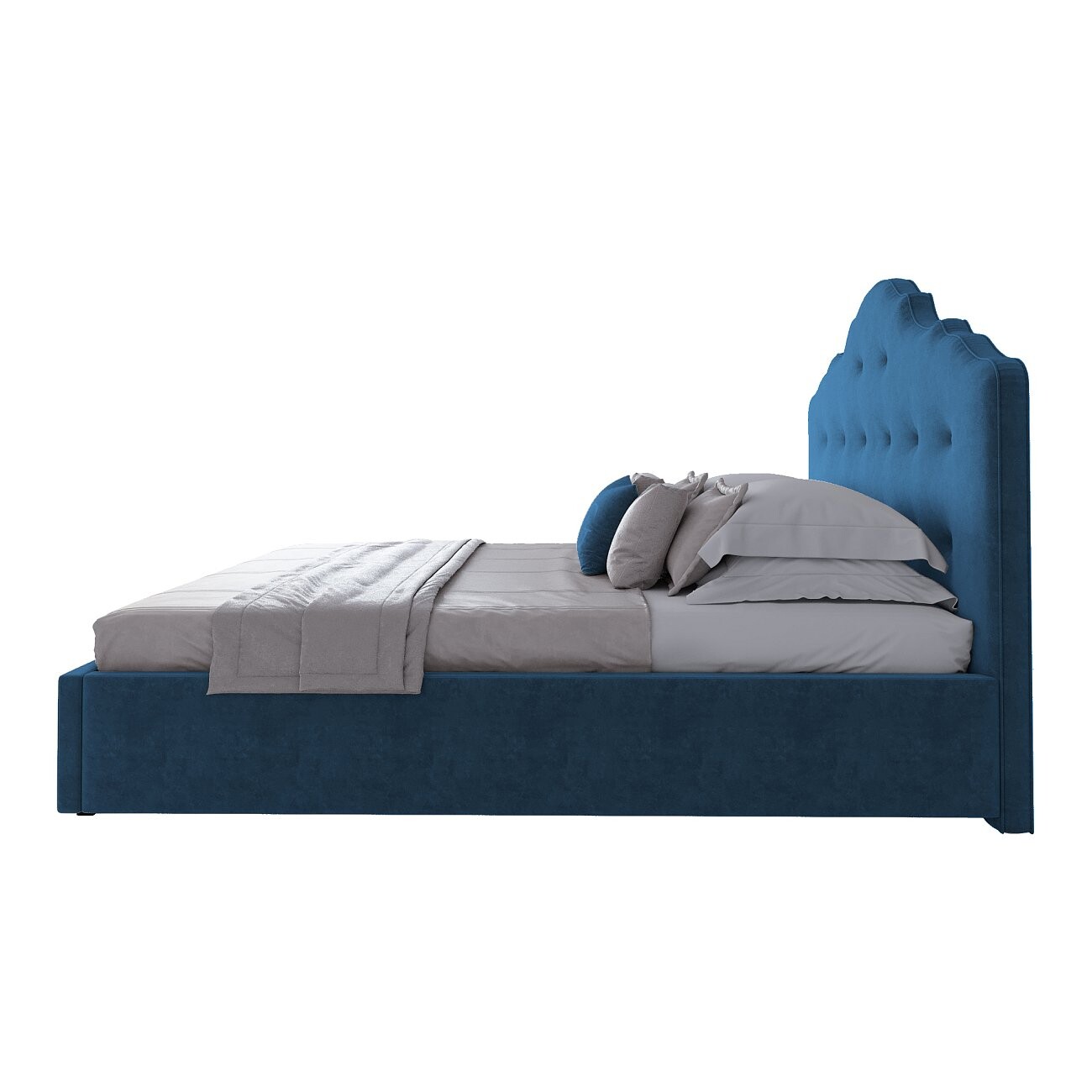 Кровать евро с мягким изголовьем 200х200 морская волна Palace - изображение 3